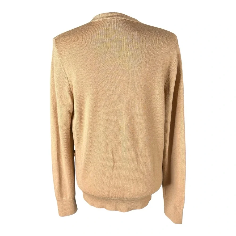 ANN TAYLOR Women 100% Merino Wool Pullover Wrap Effect Size Large khaki‎ - Picture 2 of 12